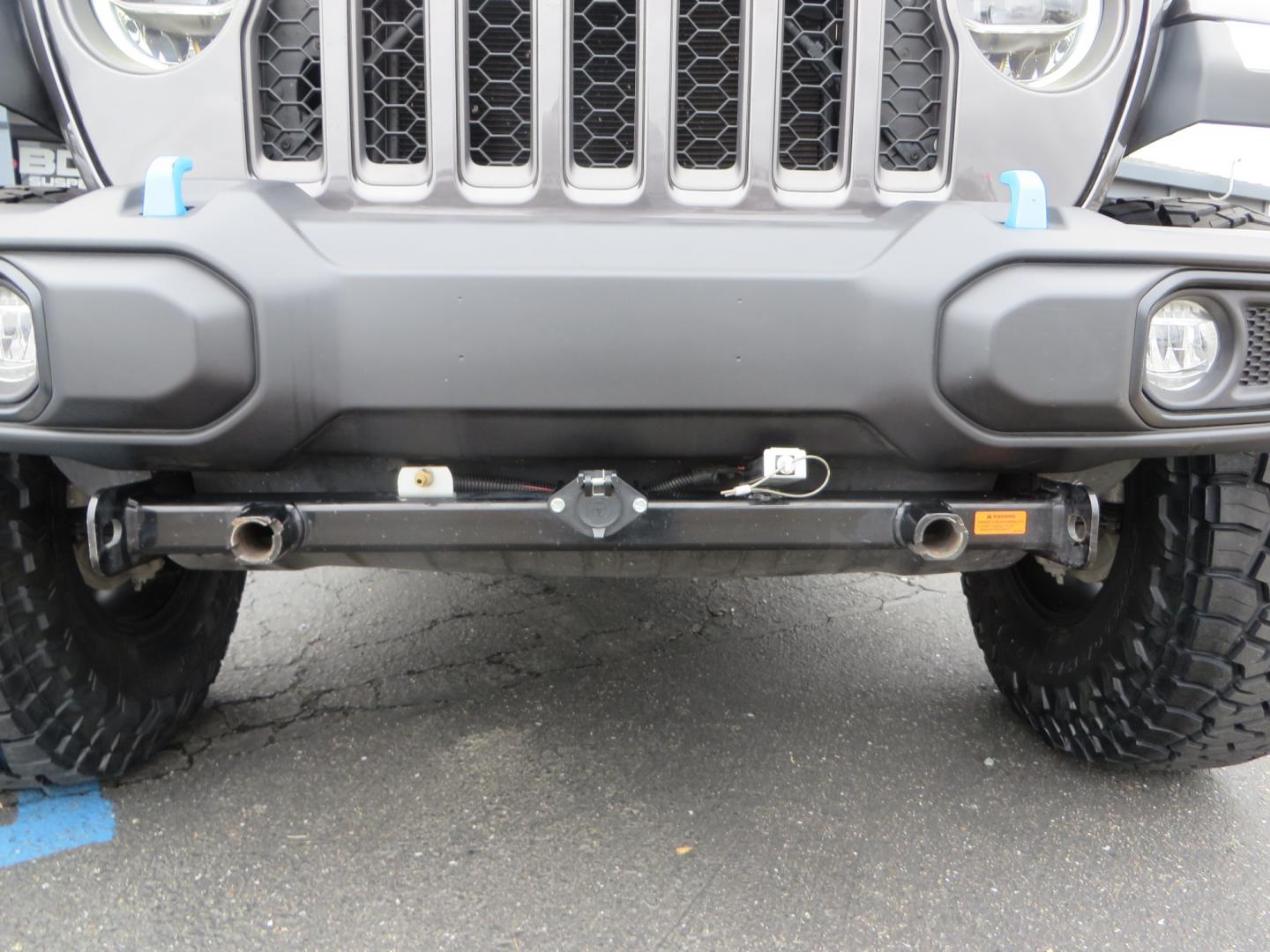 2021 CHARCOAL /BLACK Jeep Wrangler Unlimited Rubicon 4XE 4d SUV 4wd (1C4JJXR60MW) with an 2.0L L4 DOHC 16V TURBO engine, automatic transmission, located at 2630 Grass Valley Highway, Auburn, CA, 95603, (530) 508-5100, 38.937893, -121.095482 - 4XE Rubicon sitting on a Zone offroad suspension system, Fox shocks, 37" Toyo RT trail tires, 17" Method Race wheels, Teraflex Hd tire carrier, and Flat tow ready. - Photo#11